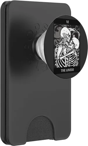 Vista 7 de The Lovers - Tarjeta de Tarot con diseño de esqueleto para Halloween, gótico, diseño de PopSockets intercambiables