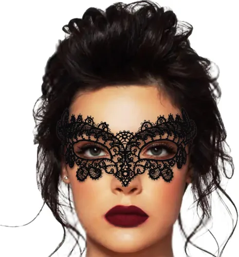 Vista 9 de Nicute Máscara de encaje para mascarada, máscaras negras de Halloween para mujer