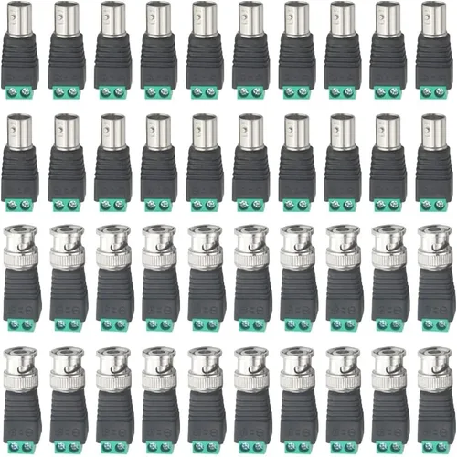Vista 2 de WMYCONGCONG 40 unids BNC macho hembra conector BNC macho hembra Balun adaptador a 2 terminales de tornillo sin solerless adaptador para Vedio