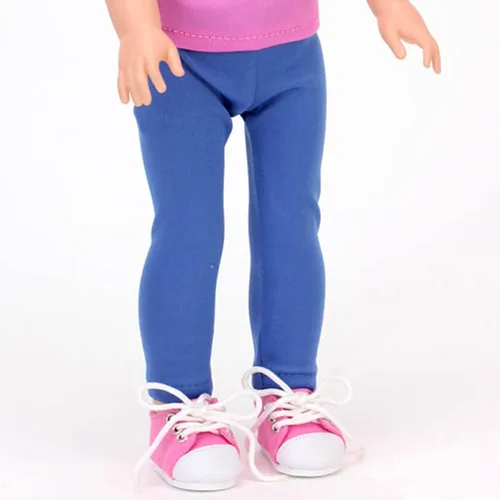 Vista 5 de Sophia's El juego de zapatos incluye zapatos planos elegantes de piel sintética negra y zapatillas de lona rosa con cordones para muñecas de 14.5