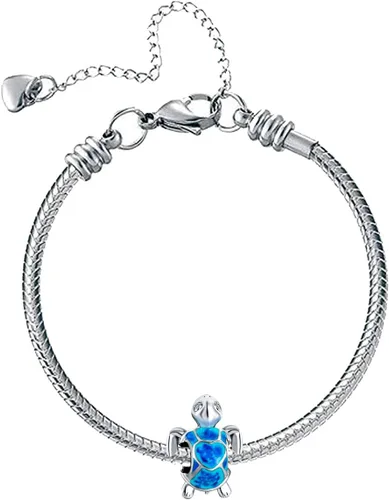Vista 3 de KunBead Abalorio de tortuga marina para mujeres y niñas, compatible con pulseras Pandora