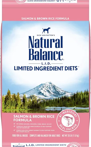 Vista 30 de Natural Balance Alimento seco para perros adultos de ingredientes limitados con granos saludables, receta de carne de res y arroz integral, 24