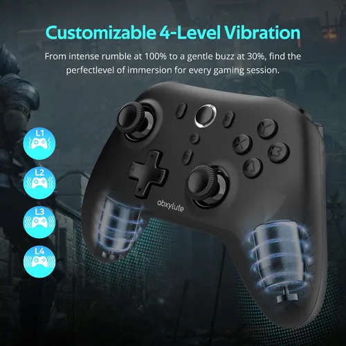 Vista 5 de C6 Wireless PC Controller, Bluetooth Game Controller- 1000Hz Polling Rate- Hall Effect Joystick for Windows PC, Nintendo Switch, Switch 2, Steam