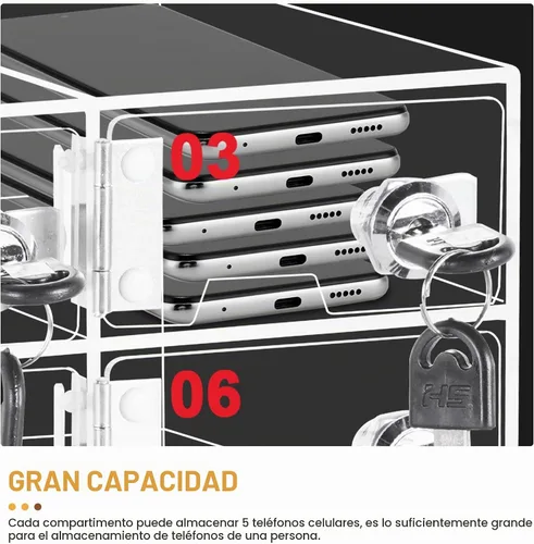 Vista 5 de Caja de casillero para teléfono celular, 9 ranuras, montada