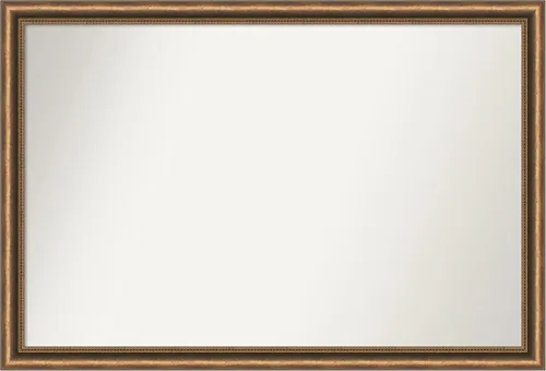 Vista 270 de Amanti Art Espejo de baño de bronce para sobre fregadero, 24 x 24 pulgadas, espejo de tocador cuadrado estrecho de bronce Manhattan, marco de madera