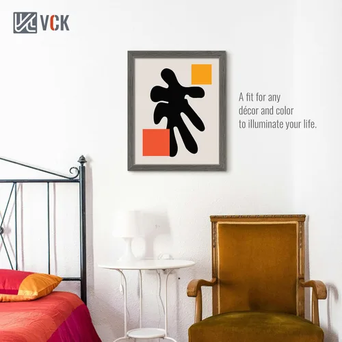 Vista 211 de VCK Marcos para póster de madera maciza de 22.375 x 34 pulgadas, marco de fotos A1 negro con montaje en pared, paquete de 3