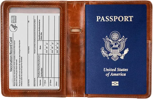 Vista 14 de Kandouren - Funda para pasaporte con bloqueo RFID, cartera para pasaporte para hombres y mujeres, el mejor regalo para viajeros, tarjetas de crédito