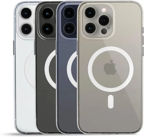 Vista 2 de totallee Funda transparente para iPhone 15 Pro con agarre extra, delgada y magnética para iPhone 15 Pro con imanes integrados (agarre transparente)
