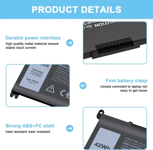 Vista 3 de IEFUU Batería YRDD6 compatible con Dell Inspiron 3493 3583 3584 3593 5485 5481 5482 5491 5493 5593 3582 5585 5590 5591 5594 5598 7586 3793 5480 3310