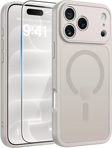 Vista 90 de FNTCASE - Funda para iPhone 16 Pro: magnética, mate, translúcida, de grado militar, protectora contra caídas, resistente, fina, duradera y a prueba