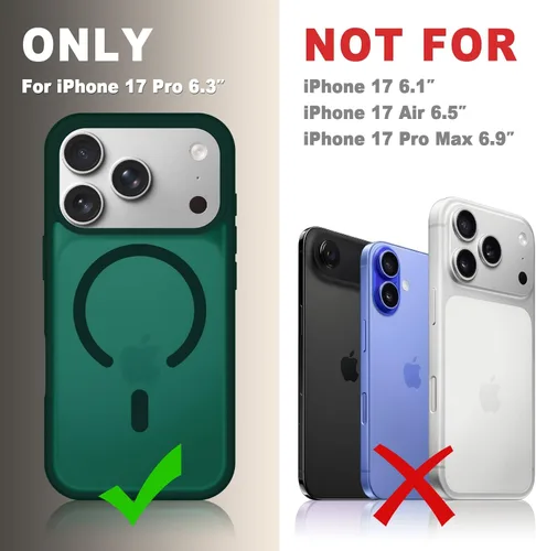 Vista 1260 de Funda para Google Pixel 10 Pro XL, cubierta magnética mate, color negro Fit for MagSafe, Screen Protector included, Shockproof Military Grade