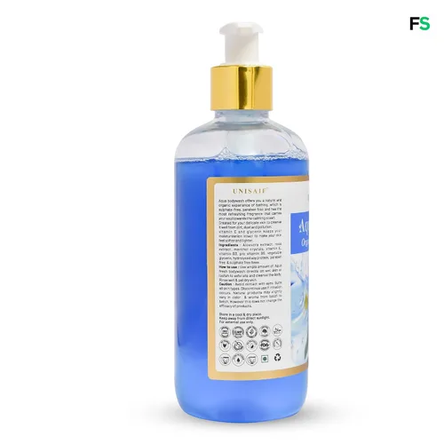 Vista 3 de Aqua Fresh Gel de baño orgánico – Gel de baño natural para pieles sensibles Gel de baño exfoliante para una piel suave y limpia Ph equilibrado