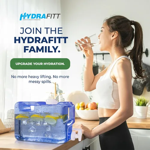 Vista 9 de Dispensador de agua para refrigerador HydraFitt de 1.1 galones – Contenedor de agua para refrigerador delgado a prueba de fugas con llave – Jarra