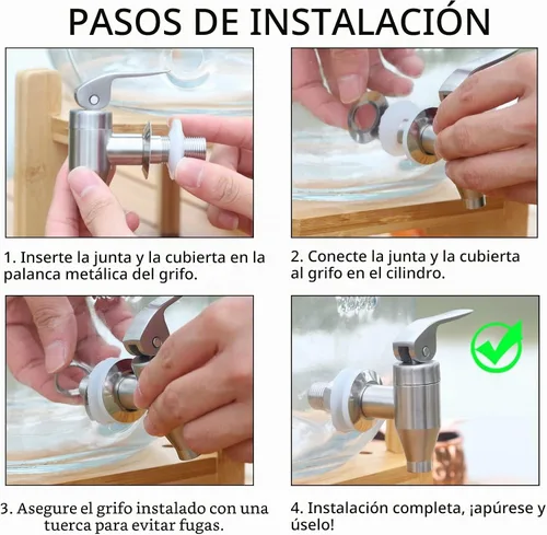 Vista 5 de Grifo de repuesto de acero inoxidable para té solar, agua, jugo o varias bebidas