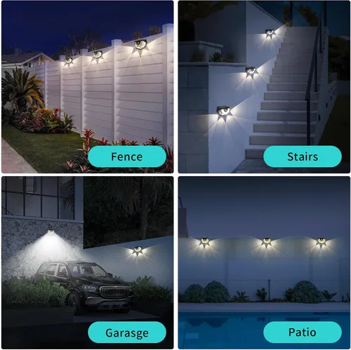 Vista 6 de Upgraded 2-in-1 Solar Outdoor Lights with Motion Sensor, Solar Wall Light & Security Lighting, PIR Motion Detection, IP64 Waterproof, Auto On/Off