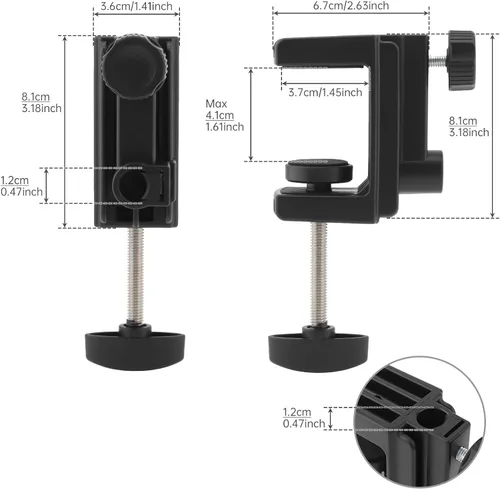 Vista 5 de Abrazadera de escritorio, soporte de plástico, soporte de base de abrazadera en C, abrazadera de montaje de mesa, soporte de montaje de luz clip