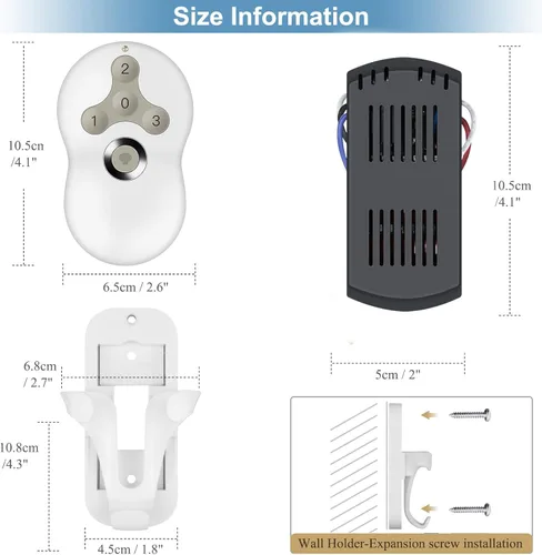 Vista 7 de Hunter - Kit de control remoto para ventilador de techo, compatible con Alexa, Google Assistant y la aplicación Smart Life