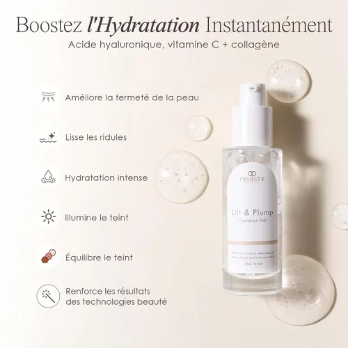 Vista 2 de Project E Beauty Gel de hidratación Lift & Plump Hidratación las 24 horas Tratamiento iluminador antienvejecimiento Cuidado de la piel facial