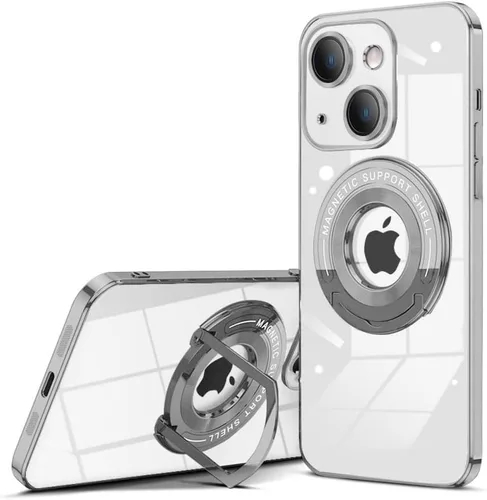 Vista 20 de QLTYPRI Funda magnética transparente para iPhone 15 compatible con MagSafe, soporte de anillo invisible, protección completa para lente de cámara