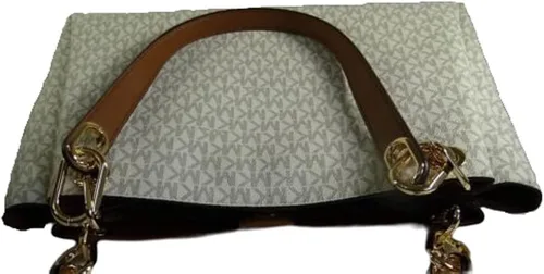 Vista 4 de Michael Kors Bolso de hombro grande Trisha con triple refuerzo para mujer, Vanilla MkOro