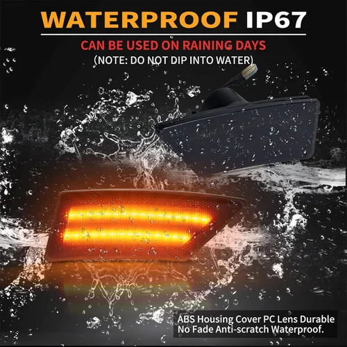 Vista 4 de Gempro Luces LED de señal de parachoques delantero para Ford Ranger Lariat 2019-2023, 2 unidades, lente ahumada