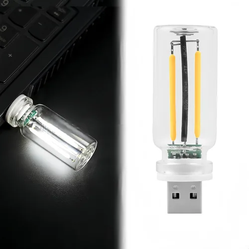 Vista 11 de Luz nocturna USB innovadora: nueva luz de ambiente táctil para cama y coche, botella de vidrio de cerámica LED – Perfecta para decoración mini Azul