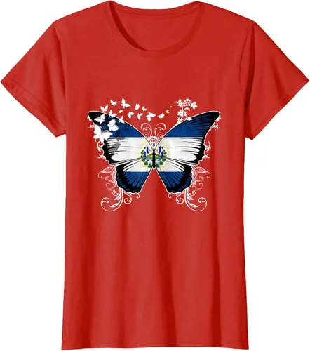Vista 77 de Camiseta Salvadoreña Bandera El Salvador, Negro