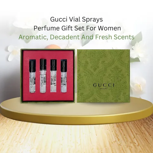 Vista 2 de Gucci Perfume para mujer, variedad de fragancias, Eau De Parfum, set de regalo, mini colección Incluye mini aerosoles Flora Bloom, Flora Gorgeous