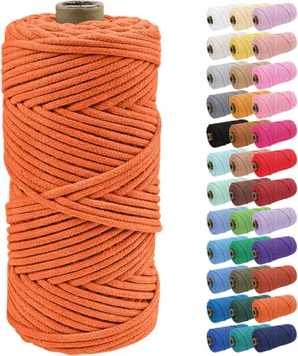 Vista 55 de JeogYong Cuerda de macramé de 0.157 in x 109 yardas, cuerda trenzada de algodón natural, cuerda de macramé para bolsas de ganchillo, colgar