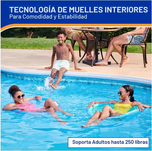Vista 4 de [Usado] SwimWays Spring Float Premium Papasan Pool Lounger with Breathable Mesh Seat, Inflatable Pool Floats for Adults with Fast Inflation, for