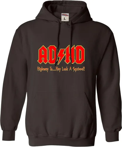 Vista 48 de Go All Out Sudadera con capucha para hombre y mujer con texto en inglés "Highway To Hey Look A Squirrel
