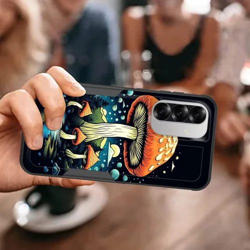 Vista 98 de Funda para Galaxy A14 5G, resistente de doble capa híbrida de policarbonato duro, goma suave, a prueba de golpes, funda protectora resistente