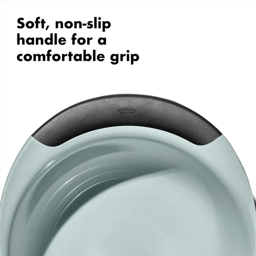 Vista 3 de OXO Good Grips Juego de 3 Cuencos de Plástico para Mezclar de 3 Piezas - Azul Cadete, Gris Torre, Jade, Pequeño, Mediano, Grande