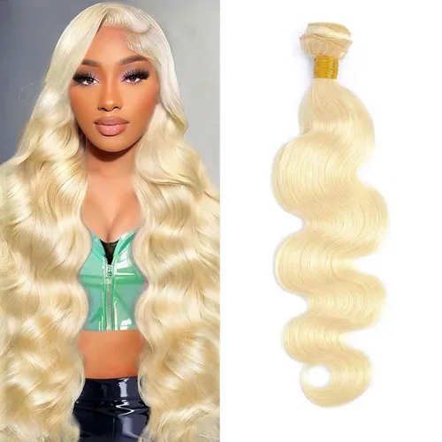 Vista 26 de Extensiones de cabello humano ondulado rubio 613 de 12 pulgadas, 100% sin procesar, grado 14A, cabello humano virgen brasileño sin procesar, 1