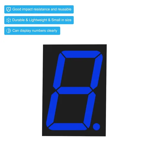 Vista 5 de PATIKIL Tubo digital con pantalla LED, paquete de 4 módulos de pantalla LED de cátodo común de 10 pines, 1 bit, 7 segmentos, 0.7 x 0.5 x 0.3