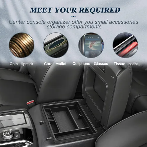 Vista 3 de BIBIBO Organizador de consola central para Nissan Armada 2023 2024, Nissan Armada 2021-2024 y Infiniti QX80 2022-2024, caja de almacenamiento
