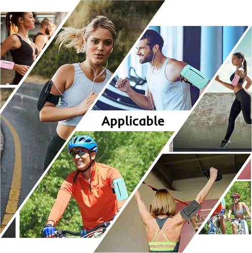 Vista 6 de Brazalete para correr, correa deportiva ajustable para correr, brazalete de entrenamiento para iPhone, bolsa de celular para ejercicio para hombres