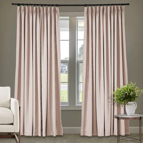 Vista 169 de Frelement Cortinas plisadas de lino de algodón de 100 pulgadas de ancho y 102 pulgadas de largo, cortinas con reducción de ruido para sala