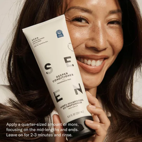 Vista 5 de SEEN Acondicionador más profundo, sin fragancia, no comedogénico para el cabello, desarrollado por dermatólogos, seguro para pieles sensibles