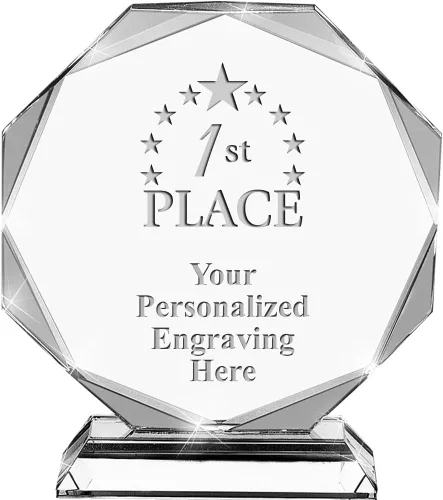 Vista 15 de Premio de cristal personalizado de 6.75 pulgadas con grabado - Premios de trofeos personalizados