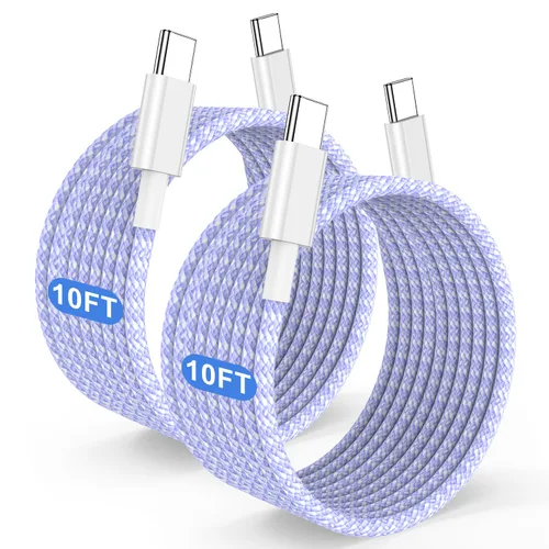 Vista 9 de Cable largo USB C a C de carga rápida de 10 pies, 60 W, cable de carga tipo C a C para Apple iPhone 17 Pro Max/17 Air/16 Pro Max/16/15 Plus/15 Pro