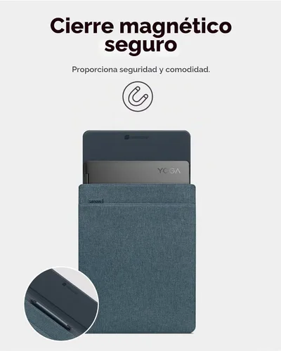 Vista 3 de Lenovo Funda Delgada para Portátil de 14 Pulgadas para Notebook/Tablet - Compatible con MacBook Air/Pro - Funda Ligera Ecológica con Bolsillo