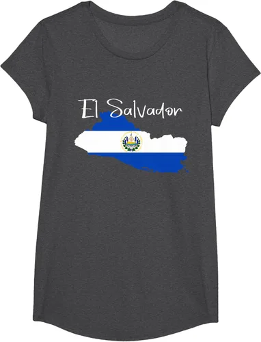 Vista 46 de Camiseta con la bandera de El Salvador, mapa de El Salvador, camiseta de Salvador para mujer
