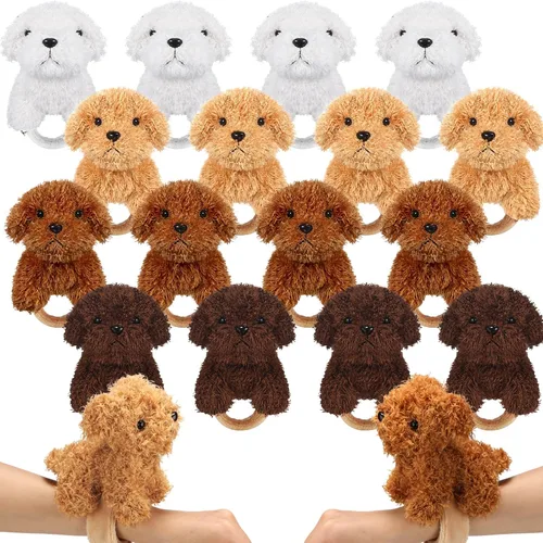 Vista 8 de Ceenna - 16 pulseras de animales de peluche para niños, color marrón