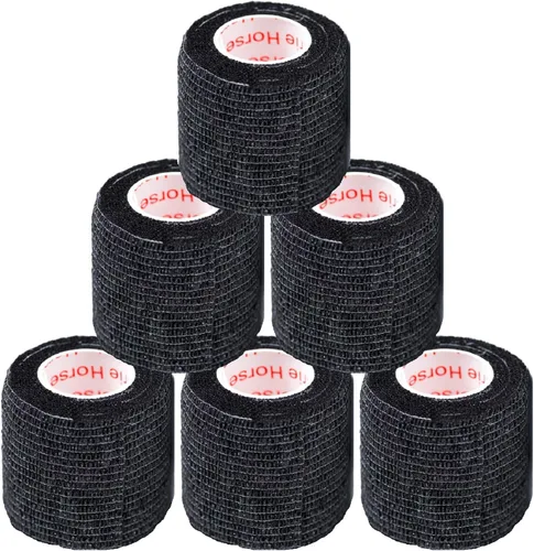 Vista 53 de Cinta adhesiva para veterinarios (negro) (paquete de 2) (2 pulgadas x 15 pies), autoadhesiva, adherente, cohesiva, flexible, autoadhesiva, rollo