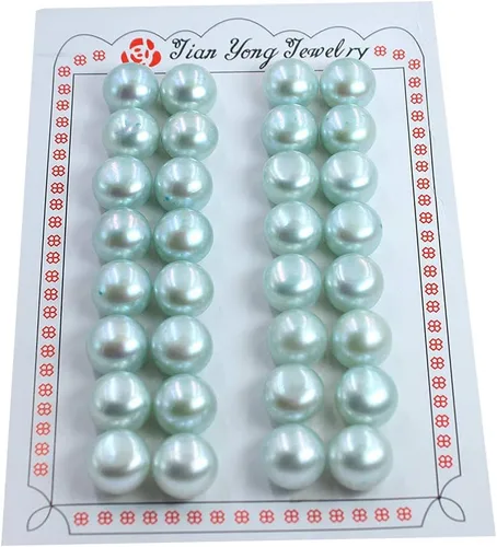Vista 4 de Venta al por mayor de fabricación de joyas naturales 0.394-0.433 in 3A Grado botón de moneda Multicolor Perla de agua dulce medio perforado Cuentas