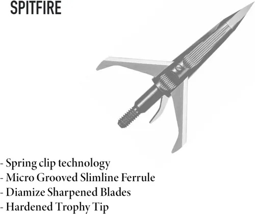 Vista 7 de New Archery Products Spitfire - Cabezal mecánico de tiro con arco de 3 palas y precisión de despliegue frontal, duradero, paquete de 3 y 4