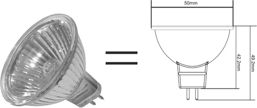 Vista 4 de Bombilla LED Mr16 blanco cálido equivalente a 2700 K 50 W 500 lm LUOKOED® x 6