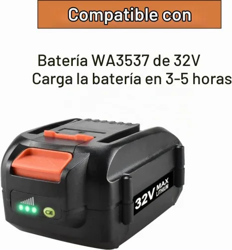 Vista 2 de WA3740 Cargador de batería de iones de litio de 32 voltios para baterías de iones de litio Worx WA3537