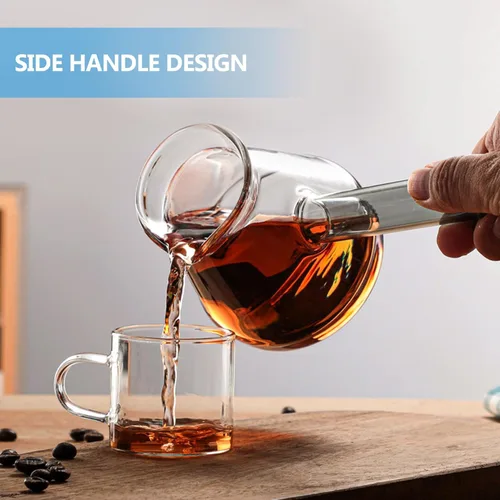Vista 4 de Classics - Cafetera turca de vidrio de borosilicato, tetera Jazzva Cezve Briki, calentador de leche caliente, 15.2 fl oz